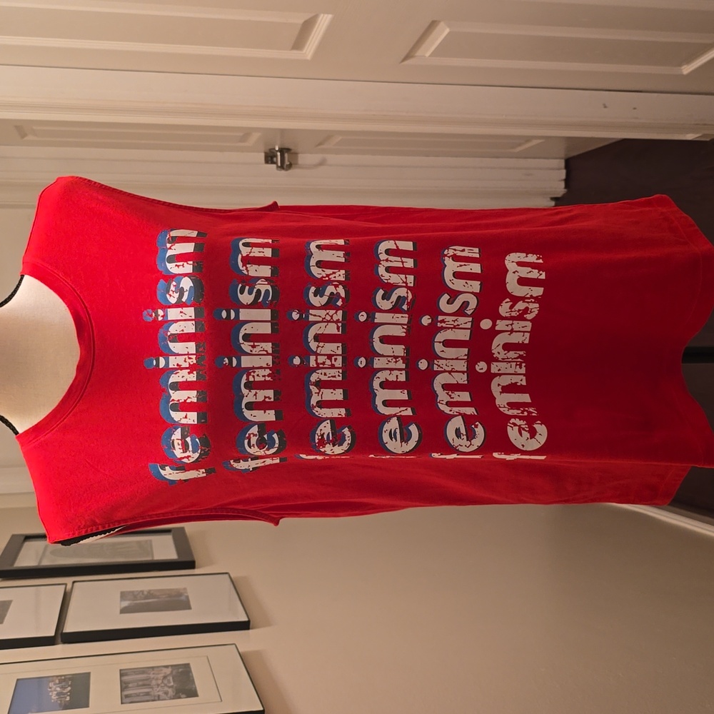 Rebecca Minkoff Red Sleeveless Graphic Muscle Tee